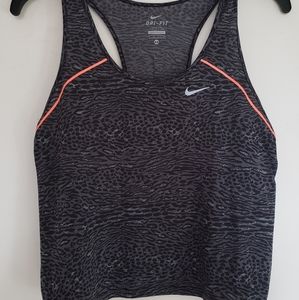 Nike dri fit semi cropped tank leopard